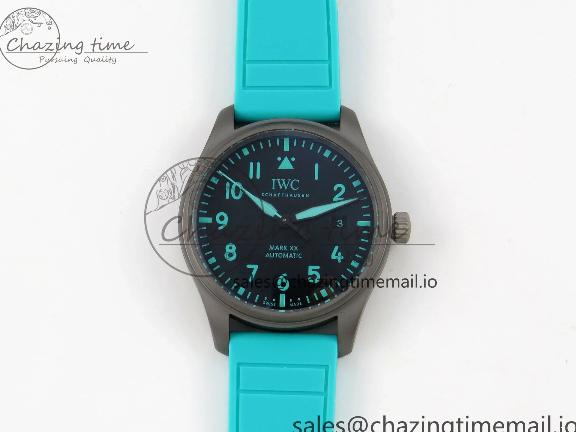 MIROTIME 0102 Pilot Mark XX BLSF 1:1 Best Edition Black Blue Dial on Blue Rubber Strap MIYOTA Sleek 6989
